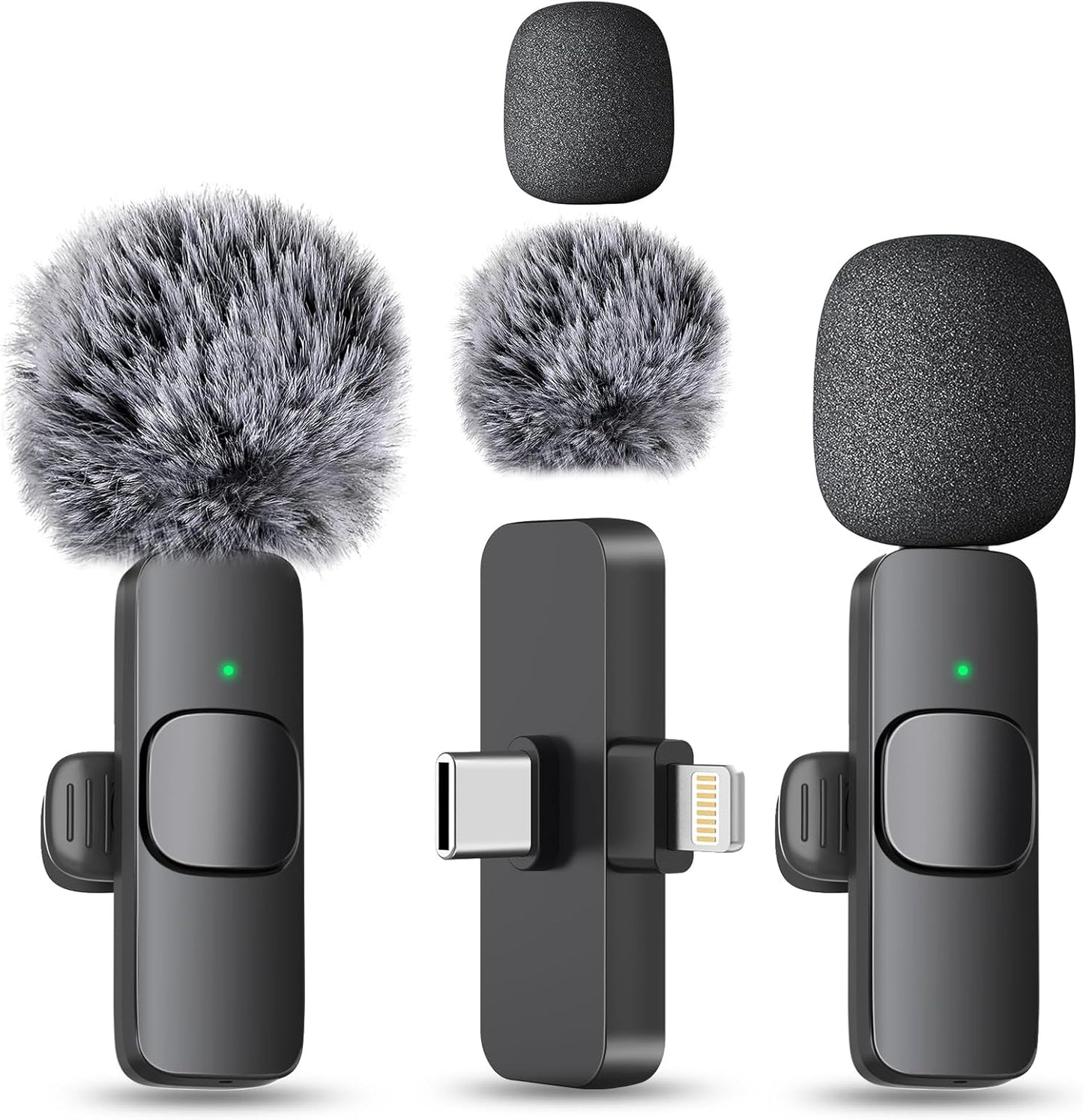 Professional Wireless Mini Microphone for Iphone, Ipad, Android Phone - Bluetooth Lavalier Lapel Mic for Video Recording - Clip on USB C Microphones for Youtube Tiktok Podcast Vlogging